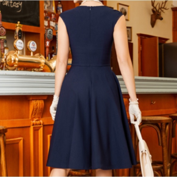 MUXXN Retro 50’s Bombshell Pinup Full Skirted Rockabilly Swing Dance Dress - Picture 2 of 15